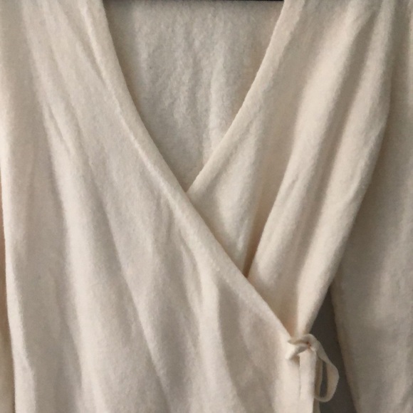 Loft Ivory Cozy Wrap Sweater, Size Medium - Picture 7 of 11